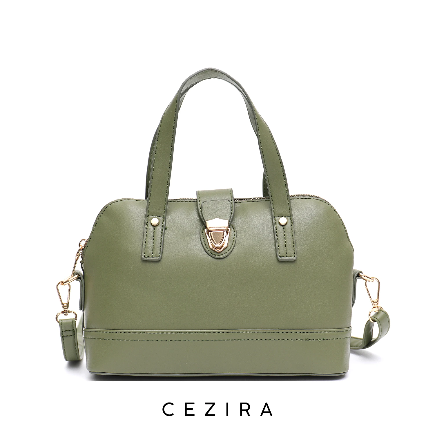 CEZIRA Fashion Chic Design PU borsa con manico superiore in pelle vegana borsa a tracolla a tracolla con chiusura in metallo di lusso da donna