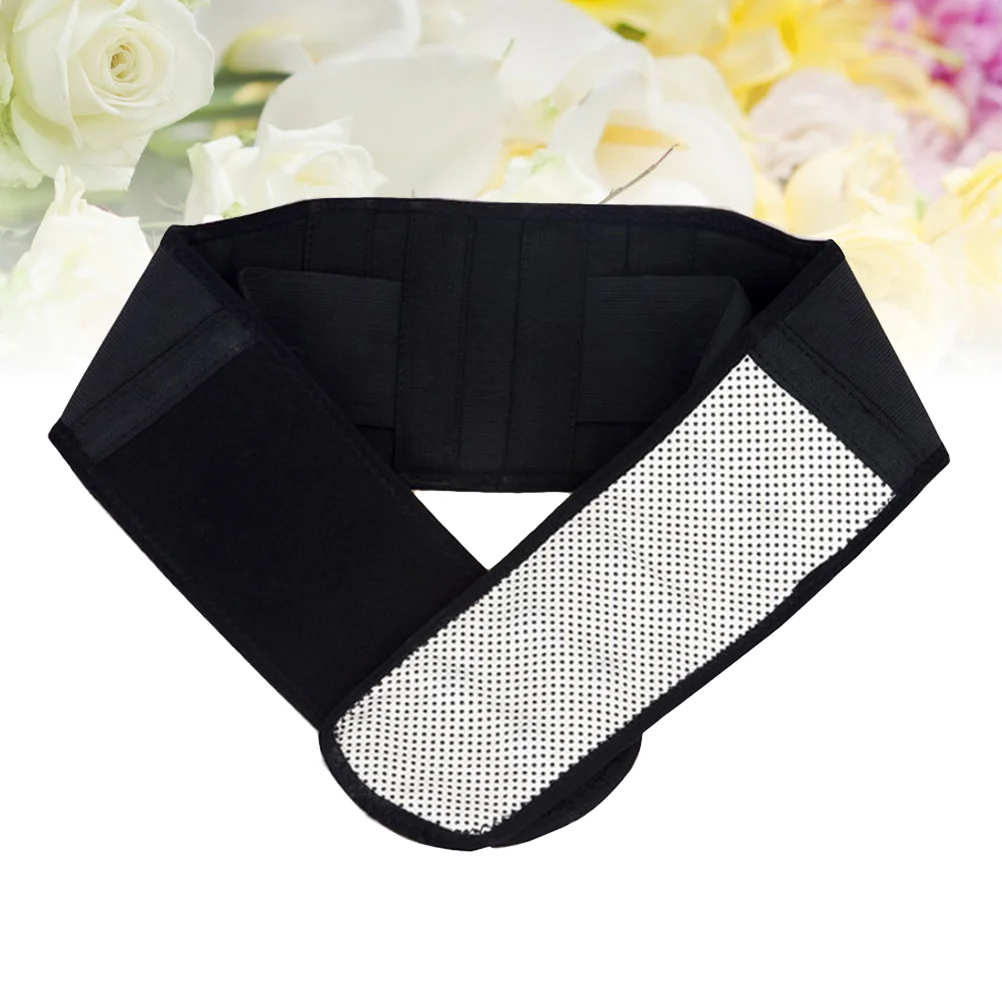 Tourmaline Lumbar Support Brace Breathable Mesh Four Steels Plate Protection Adjustable Back Waist Support Belt Size S (Black)