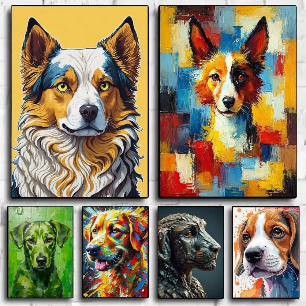 The Artist Colorful Pet Dog Poster Modern Aesthetic Wall Art Poster Minimalist Room Decoration Items