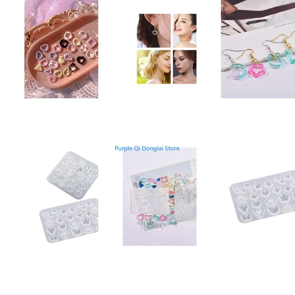 L21E Square Star Mold Shaker Resin Mold Filler Silicone Shaker Filling Mold for DIY Jewelry Making,Pendant,Keychain