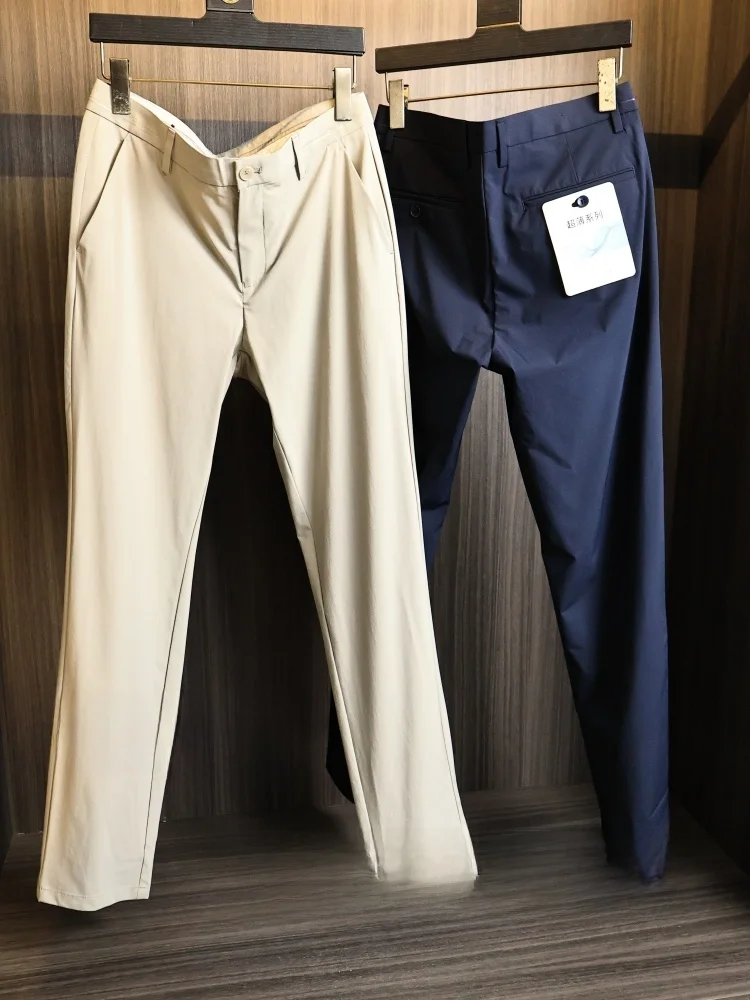High-End Ultra-Thin Series Men's Summer Cool Sensation Skin-Friendly Elastic Straight Leg Casual Pants Trendy Fashion City Style