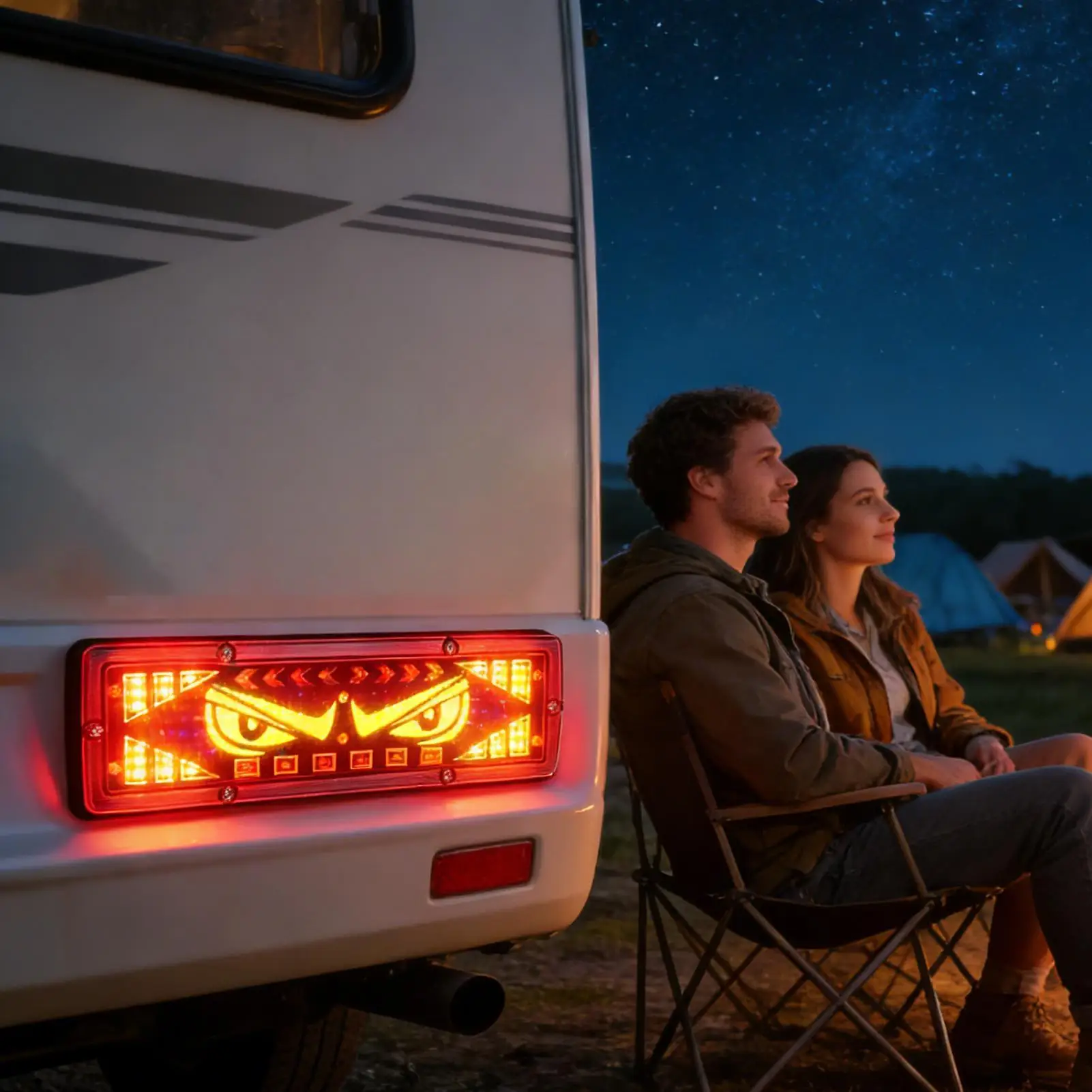 

Trailer Lights 2 Pieces Brake Lamp Eye Design LED Truck Trailer Tail Light For Camper RV Boat Truck Marine Car Camping Bus Van