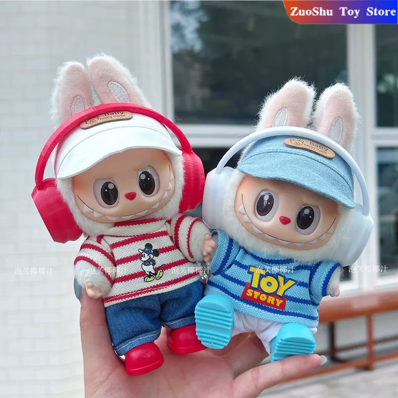 

Big Into Energy Labubu Doll 3.0 Clothes 17cm Baby Clothes Mickey Earphone Set Kawaii V1 V2 V3 Doll Clothing Accessories No Doll