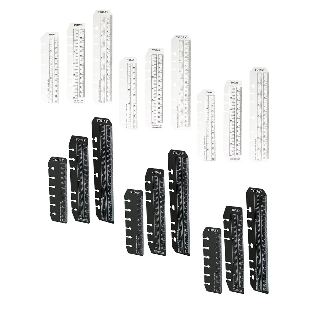 

18Pcs Household Bookmark Rulers Portable Plastic Page Markers Creative Multi-Function Planner Accessories Book Tools Reading