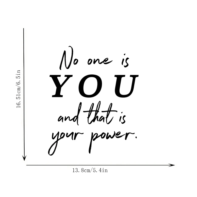 No One Is You and That Is Your Power, Mirror Makeup Mirror Stickers, Car Sticker, Car Window Decoration, Vinyl Sticker