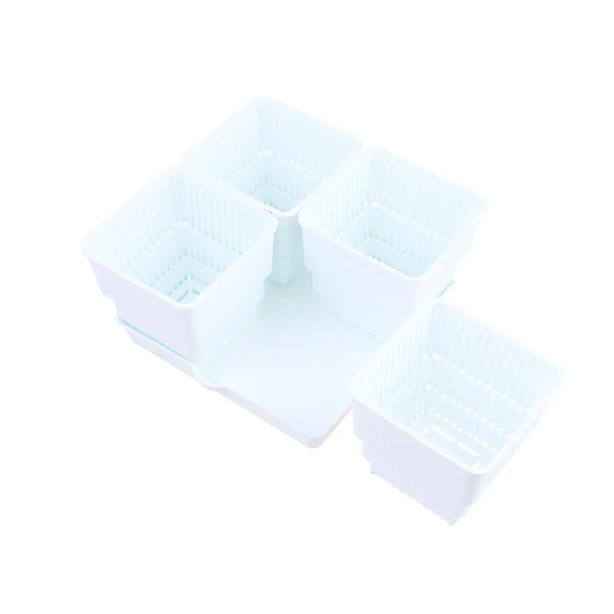 1Set High Quality Plastic Succulent Pots with Tray for Windowsill Desk Bookshelf Living Room Greenhouse Lateral Root Development