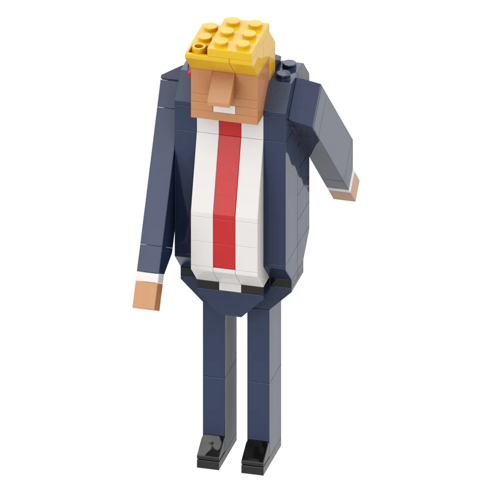 MOC US Presidential Model Trumps Big Head Building Blocks DIY Puzzle Bricks Collection Creativity Assembled Bricks Toy Kids Gift