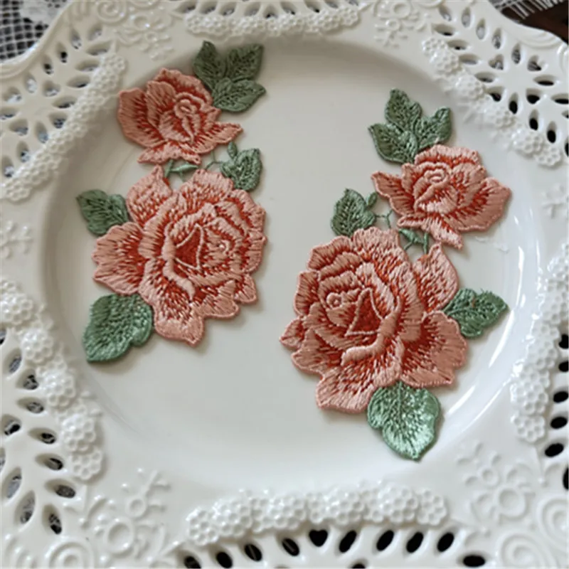 

6 шт./лот 13*7 см оранжевый полый швейный цветочный мотив Venise кружевная аппликация для одежды вышивка кружевная нашивка