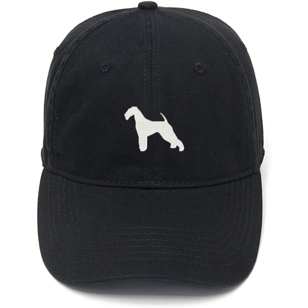 Lyprerazy Men's Baseball Cap Airedale Terrier Dog Embroidery Hat Cotton Embroidered Casual Baseball Caps