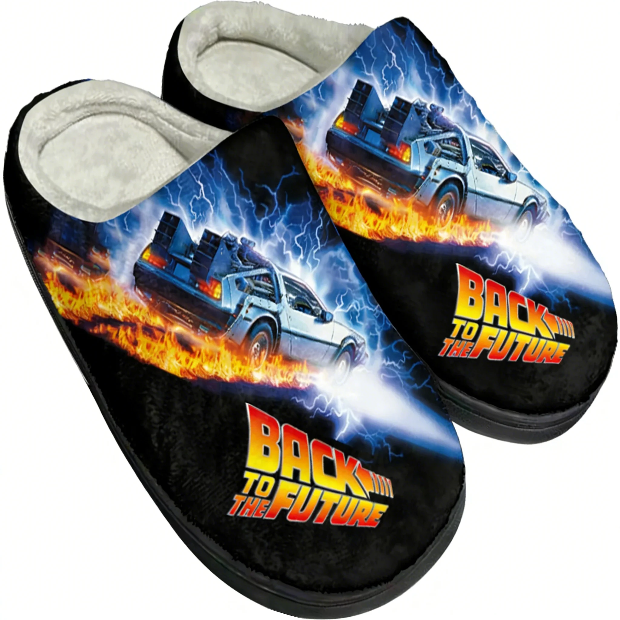 

Back to The Futures Science Fiction Movies Plush cotton slippers Mens Womens winter Home Keep warm indoor Slippers