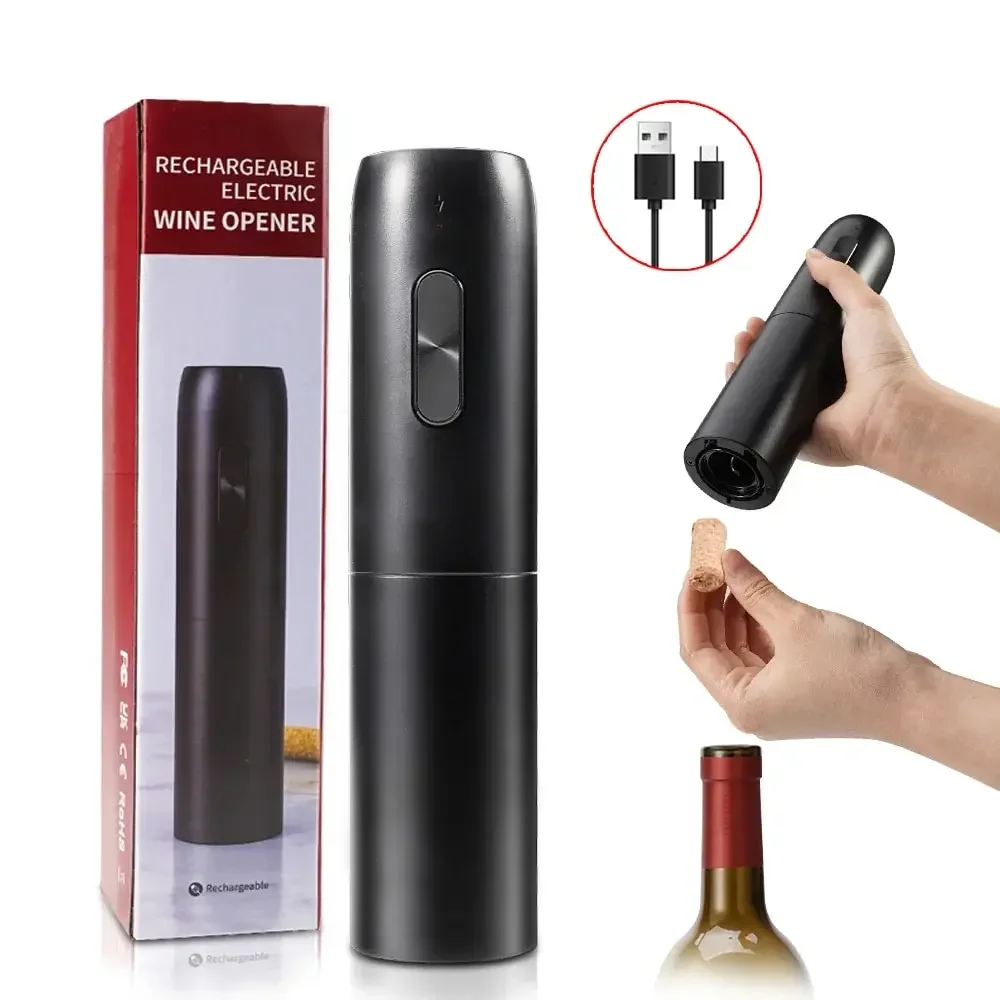 Electric Wine Bottle Opener Automatic Red Wine Corkscrew Rechargeable Wine Opener with Charging Base Wine Tools Kitchen Products