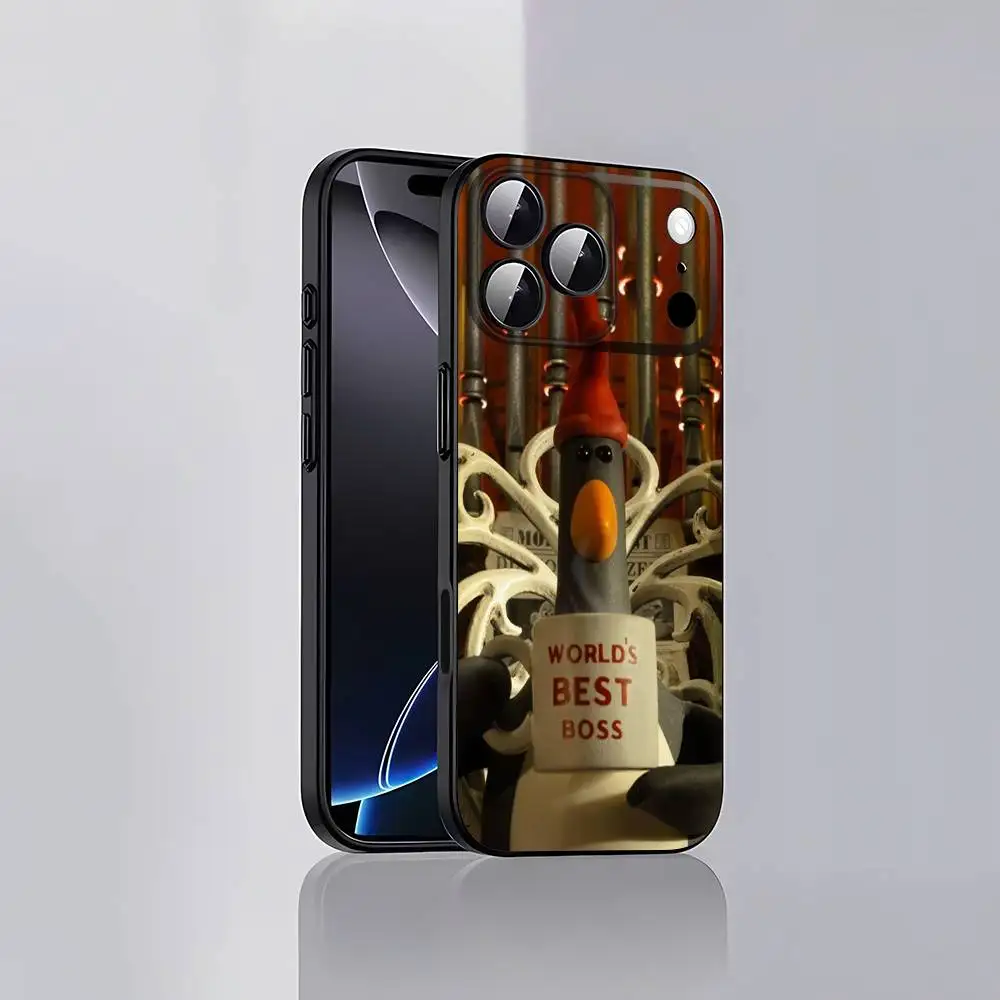حافظة هاتف W-Wallace F-Feathers G-Gromit M-Macgraw لهاتف iPhone 17,16,15,14,13,12,Pro,Max,Plus,E,SE4,Air,Mini Black Soft Cover
