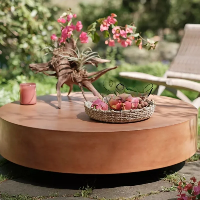 

Simple round coffee table, coffee table, American country small apartment, solid wood round table