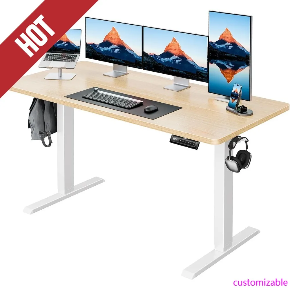 

HOT-55 "X 24" Электрический стоячий стол с регулируемой высотой, 4 настройки высоты памяти, крючок для наушников, кабельный менеджер, сидячий стоячий де
