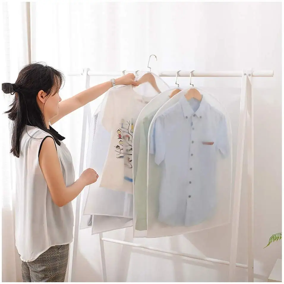 Top Clothes Hanging Garment Dress Clothes Suit Coat Dust Cover Home Storage Bag Pouch Case Organizer Wardrobe Hanging Clothing