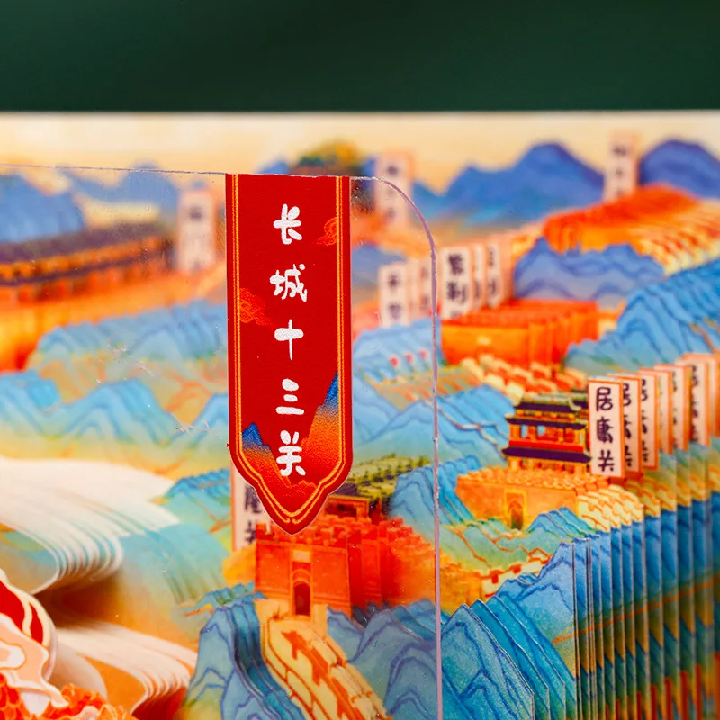 Dragon Ridge Context Great Wall Thirteen Passes Tear Off Paper Carving Notebook Journal Hand Account Booklet.