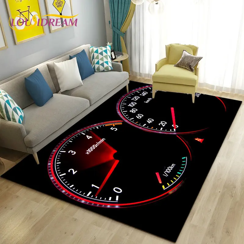 3D Car Racing Dashboard Area Rug,Carpet Rug for Living Room Bedroom Sofa Kitchen Doormat Decoration,Kids Play Non-slip Floor Mat