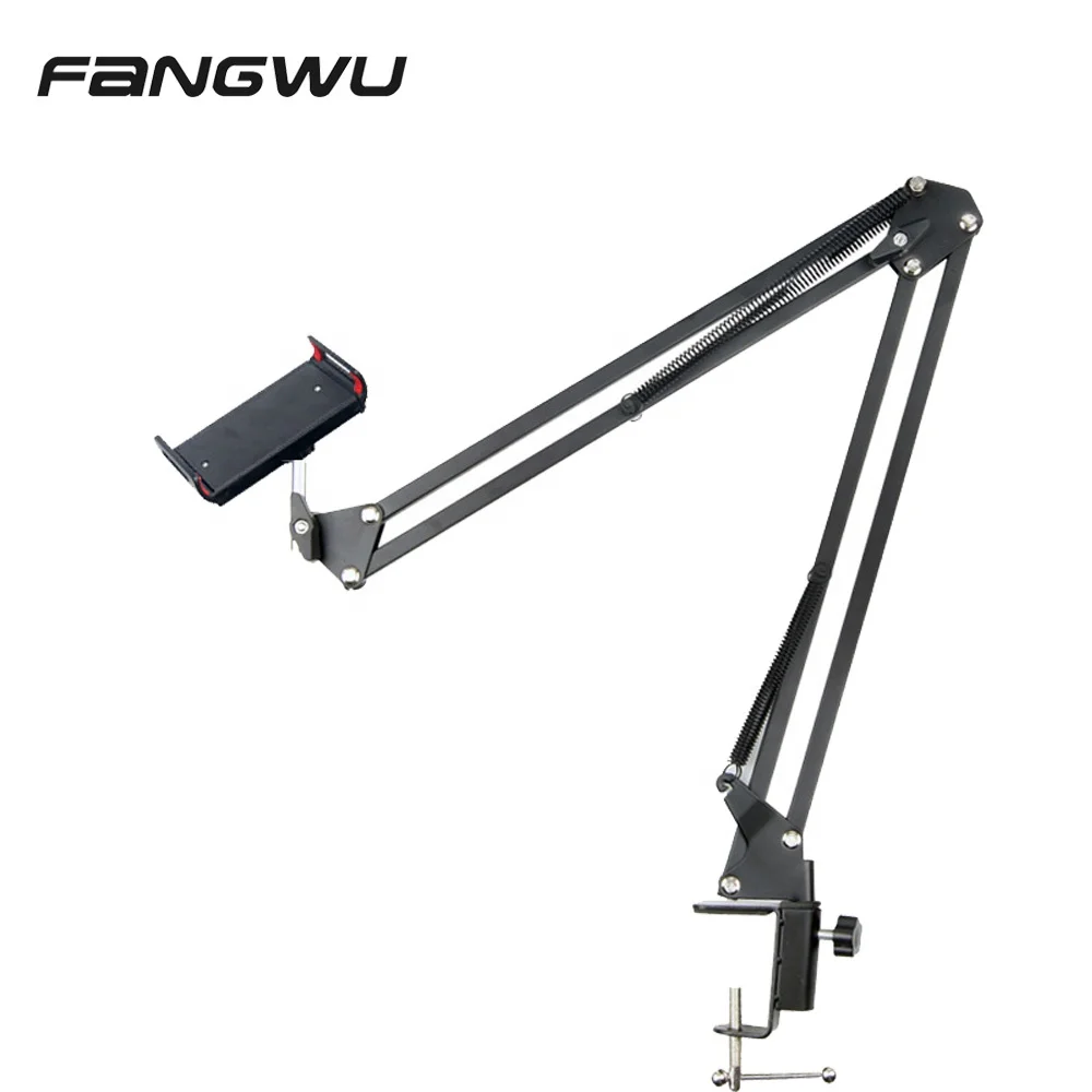 Adjustable Suspension Boom Mic Microphone Arm Stand With Tablet Holder