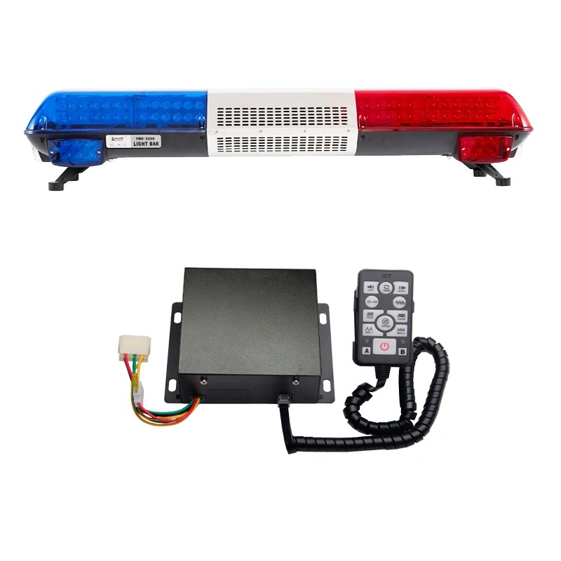 1200MMlightbar with speaker and siren ambulance light bar blue led warning lights red fire truck warning light bar