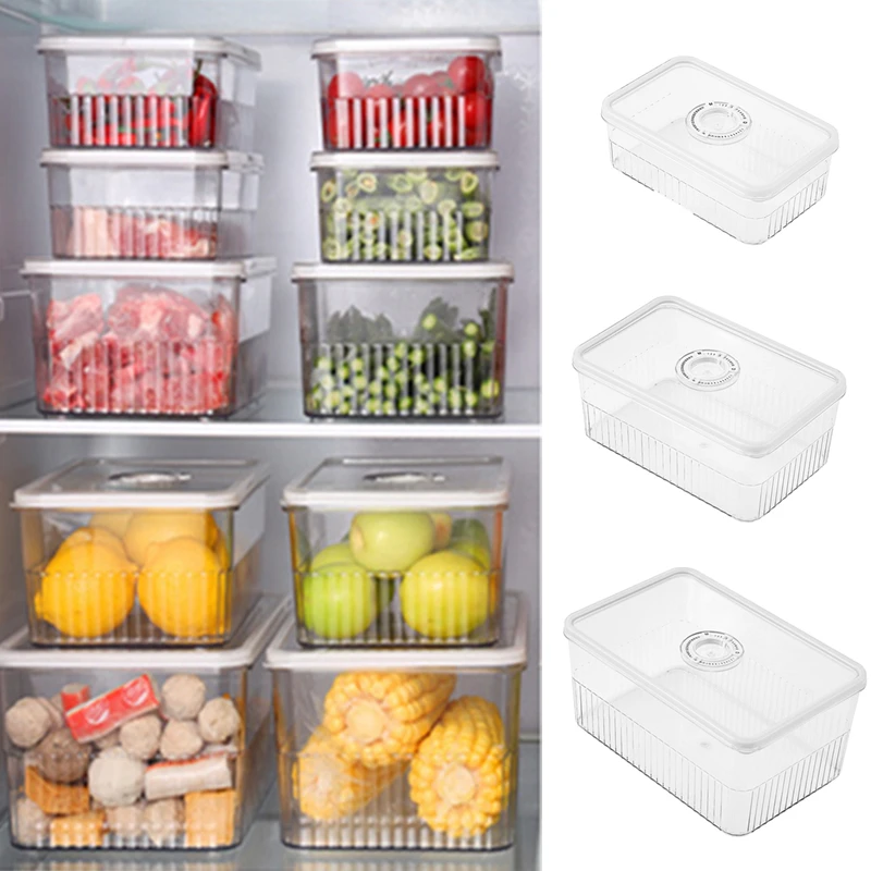 Transparent Fridge Organizer Food Storage Containers Fresh Vegetable Fruit Baskets Refrigerator Storage Box Kitchen Organizer