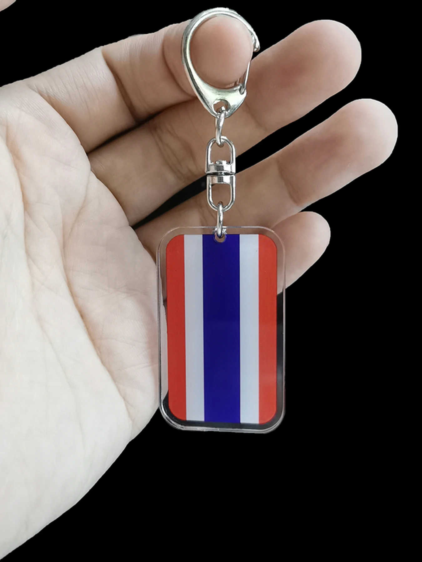 Thai Flag Keychain for Backpack and Key, Travel Souvenirs, Patriotic Trinkets, Gifts for Friends