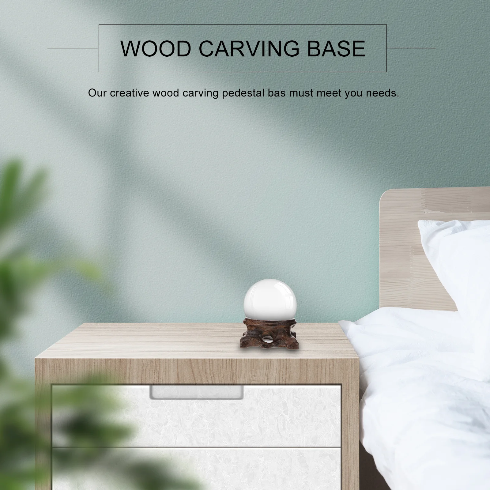 1Pcs Wood Carving Base Premium Crystal Ball Stand Creative Display Base Wood Holder Decorative Crystal Ball Stand