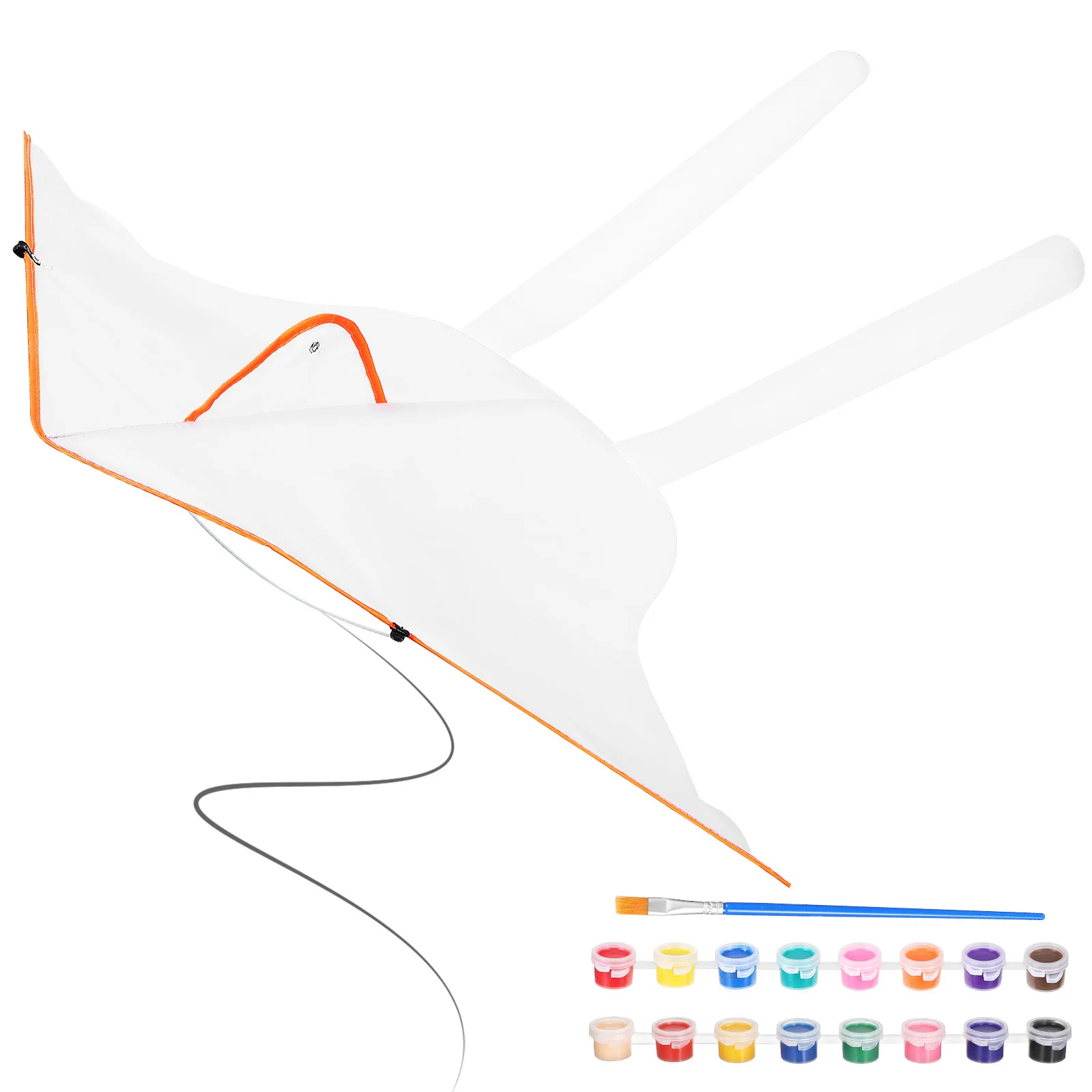 1 conjunto diy kit de pipa em branco inclui tintas acrílicas escova fácil pintura crianças atividades ao ar livre graffiti pipa crianças diy pipas