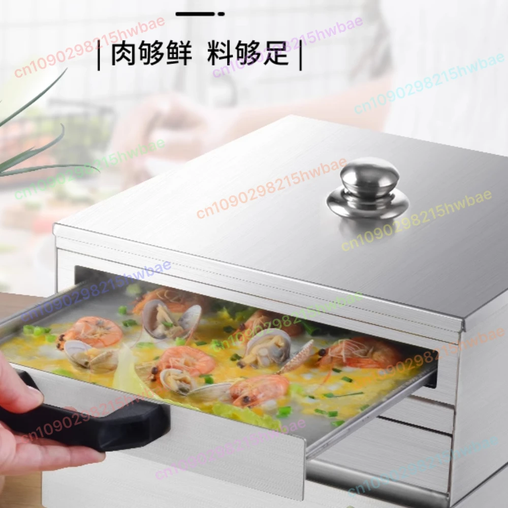 

220V Gas Small household electric breakfast vermicelli steamer steam furnace stainless steel drawer vermicelli furnace