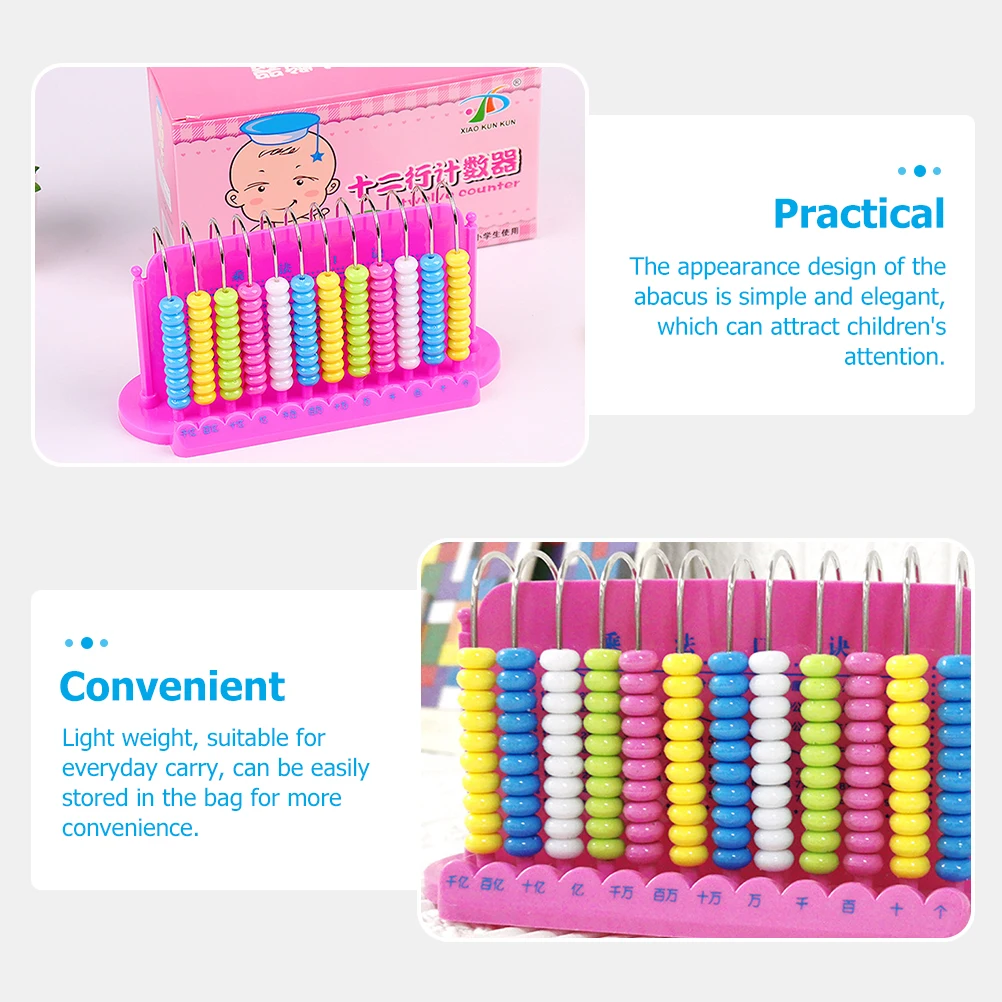 

12 Rods Counting Abacus for Kids Math Learning Early Educational Tool Preschool Children Plastic Toy Lightweight