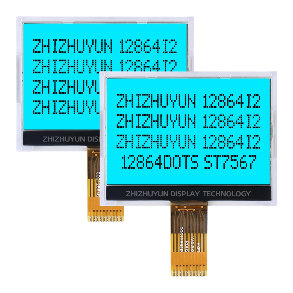 COG12864I2 Serial Communication COG12864 Standard Screen 12864 COG Matrix LCD Display STN Gray Film White Light Black Text