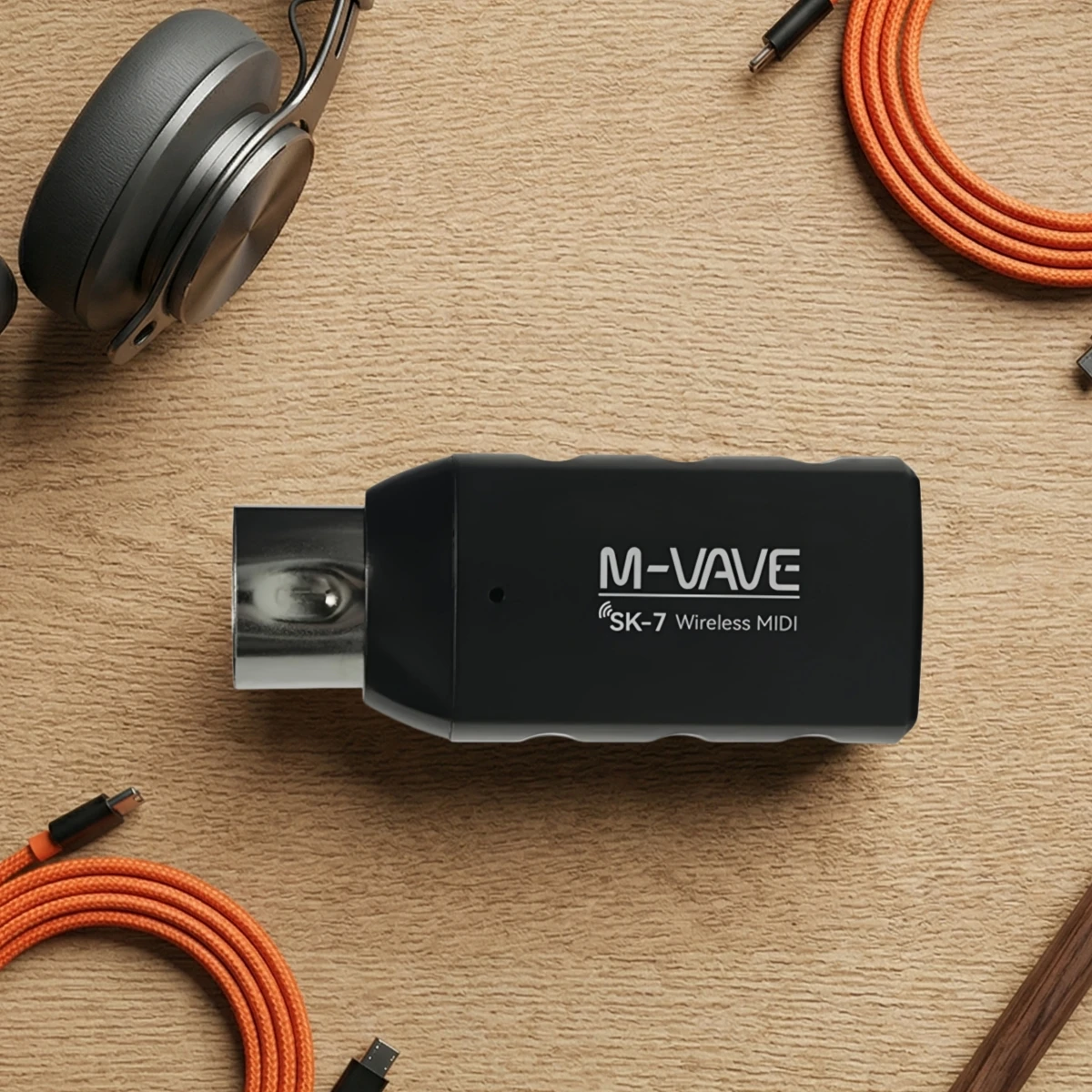 

Беспроводной MIDI-адаптер M-VAVE SK-7 USB-C с зарядкой, 2.4 ГГц, Plug & Play, приемник+передатчик с низкой задержкой для 5-контактного MIDI, 25 часов работы