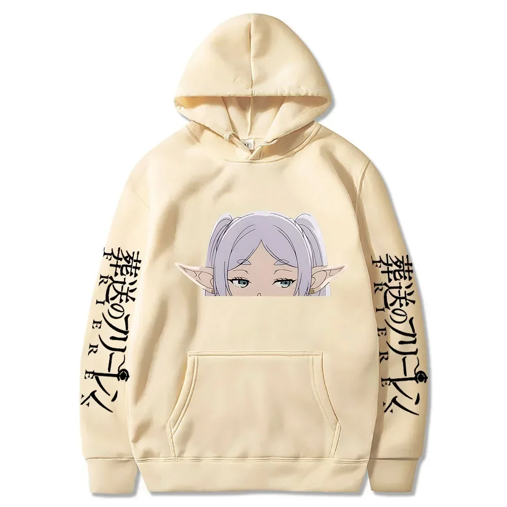 Frieren เสื้อฮู้ดดี้ขนาดใหญ่พิเศษสำหรับผู้หญิง, เสื้อแขนยาวชายและหญิงสตรีทแวร์ให้ความอบอุ่นในฤดูใบไม้ร่วงและฤดูหนาว