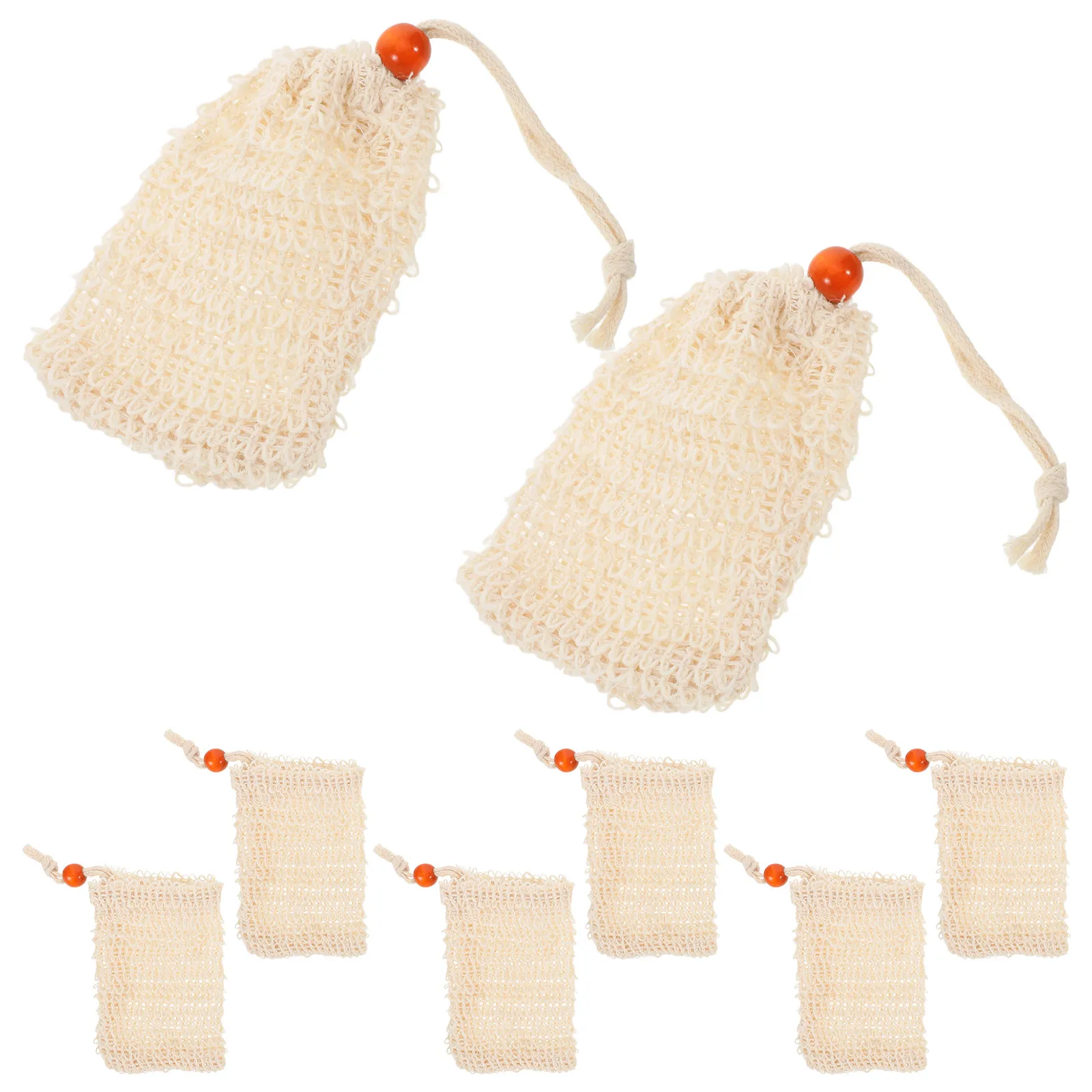 

Набор из 8 сетчатых мешочков для мыла: подвесные мешочки для душа, отшелушивающие сетки для мытья тела и лица, многоразовые скраберы для пены