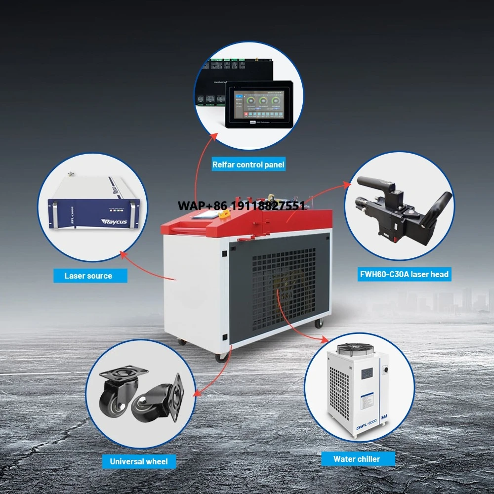 Factory Price High Power 6000W Fiber Cleaning Machine for Rust Oil Stain Removal on All Metals