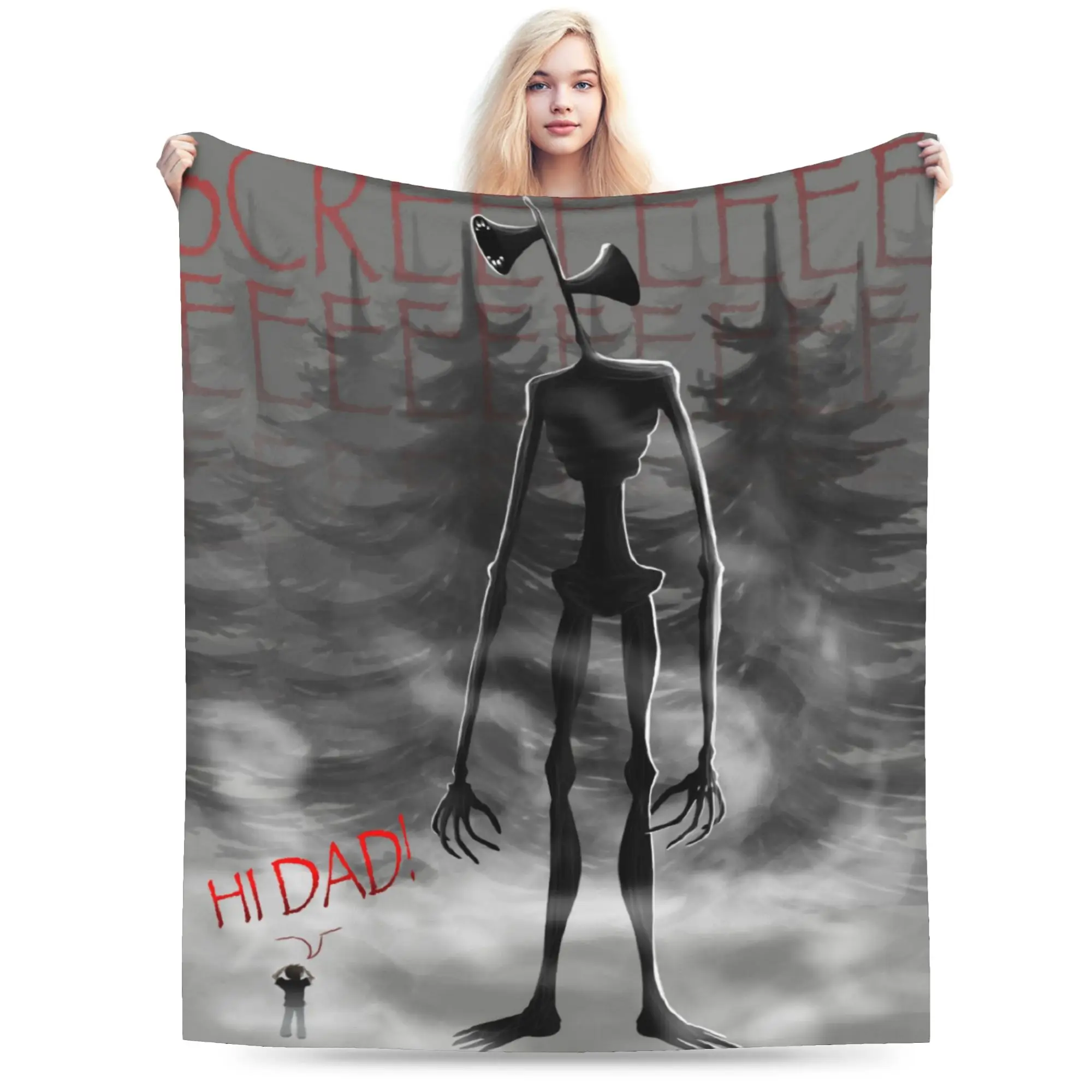 Siren Head In Dark Forest Blanket Soft Flannel Comfort Present  Throw Blankets Plush Thin Quilt
