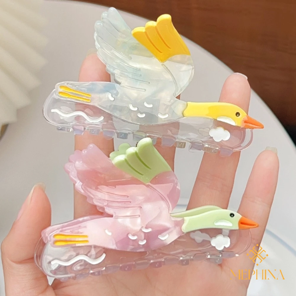 

MEPHINA Bird Hair Claw Clips Wild Goose Hair Claw Transparent Hair Clip Colorful Hair Claw Cute Hair Claws Accessories for Women