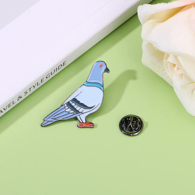 Cross Border Peace Pigeon Brooch Creative Animal Cute Bird Metal Badge Alloy Chest Flower Accessory