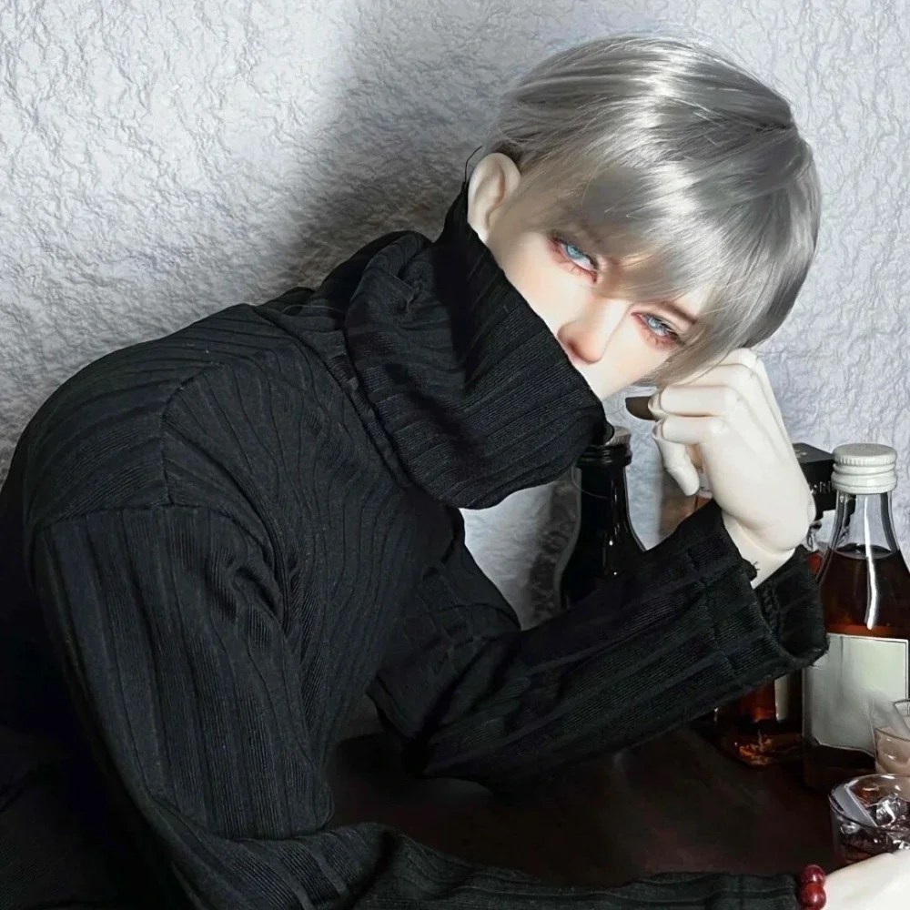 1/3 Puppenkleidung für 75/77 cm männliche Bjd-Puppe, hoher Kragen, langärmelig, gestricktes Hemd, Anziehspielhaus, Puppenzubehör, keine Puppe