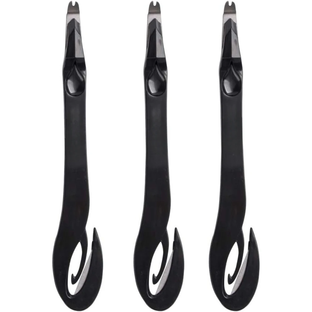 Estrattore per unghie, tirante per punti metallici, push, apri lettere integrato, 3 confezioni, nero