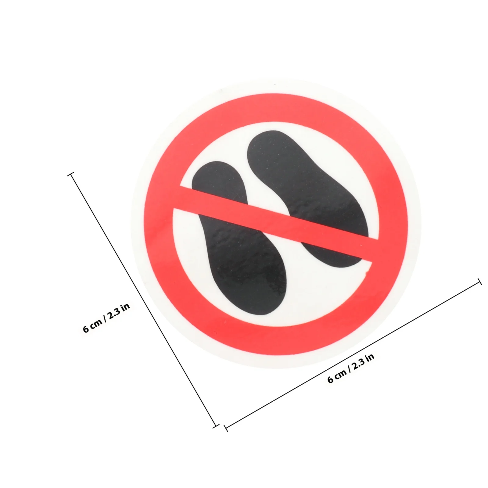 6Pcs No Step Warning Sticker Round Safety Sign Self-Adhesive Vinyl Decal for Dangerous Equipment Room Peel Stick Label