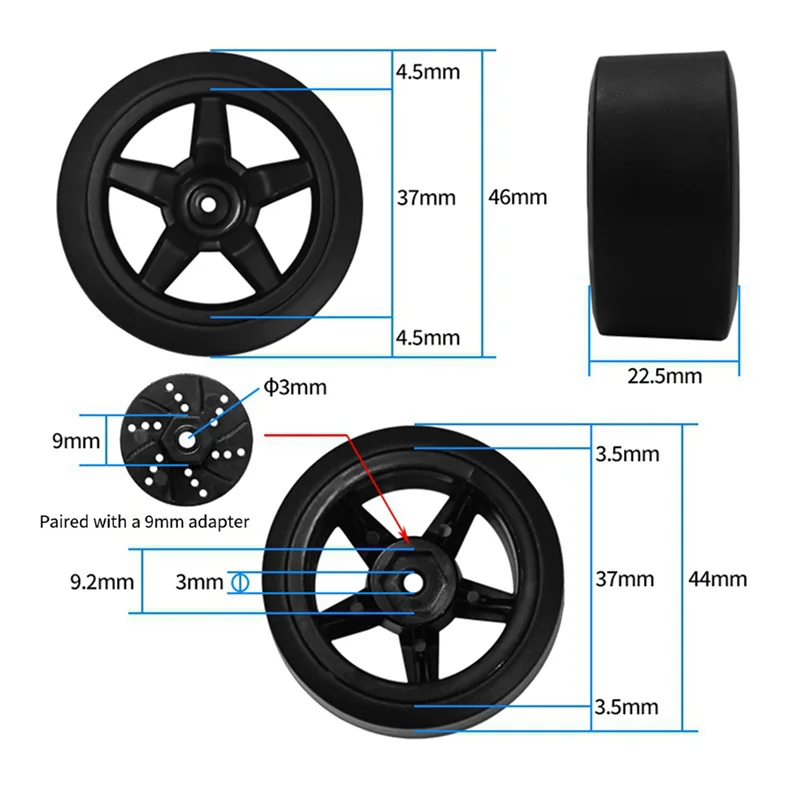 16Pcs RC Car Wheel Tire Tyres For SG 1603 SG 1604 SG1603 SG1604 1/16 RC Car Spare Parts Accessories-[A68T]