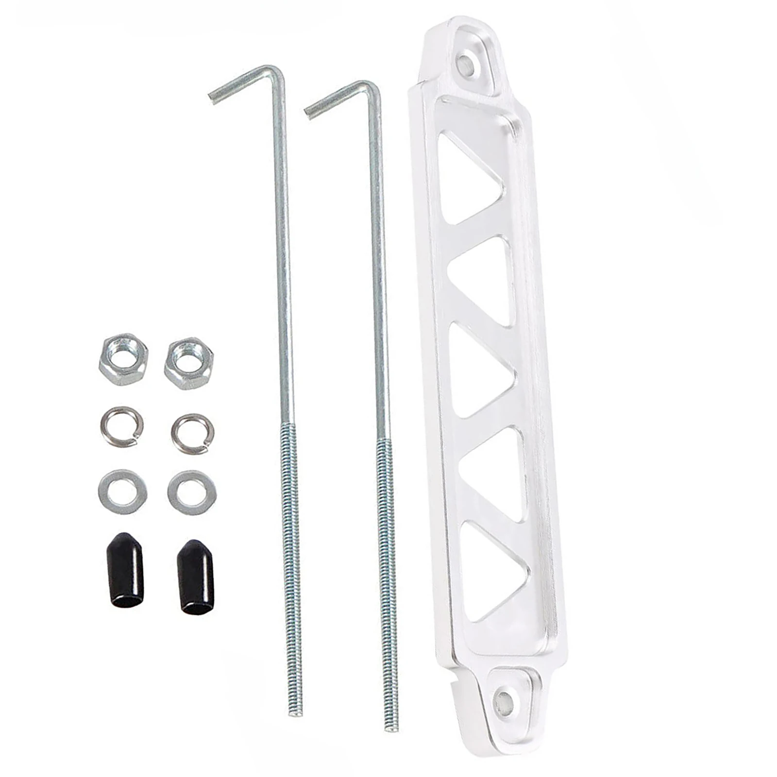 Aluminum Alloy Car Battery Hold Down Bracket Kit For most group 21/21R/22F/22HF Batteries Tie Down Mount Holder With Hook Bolt