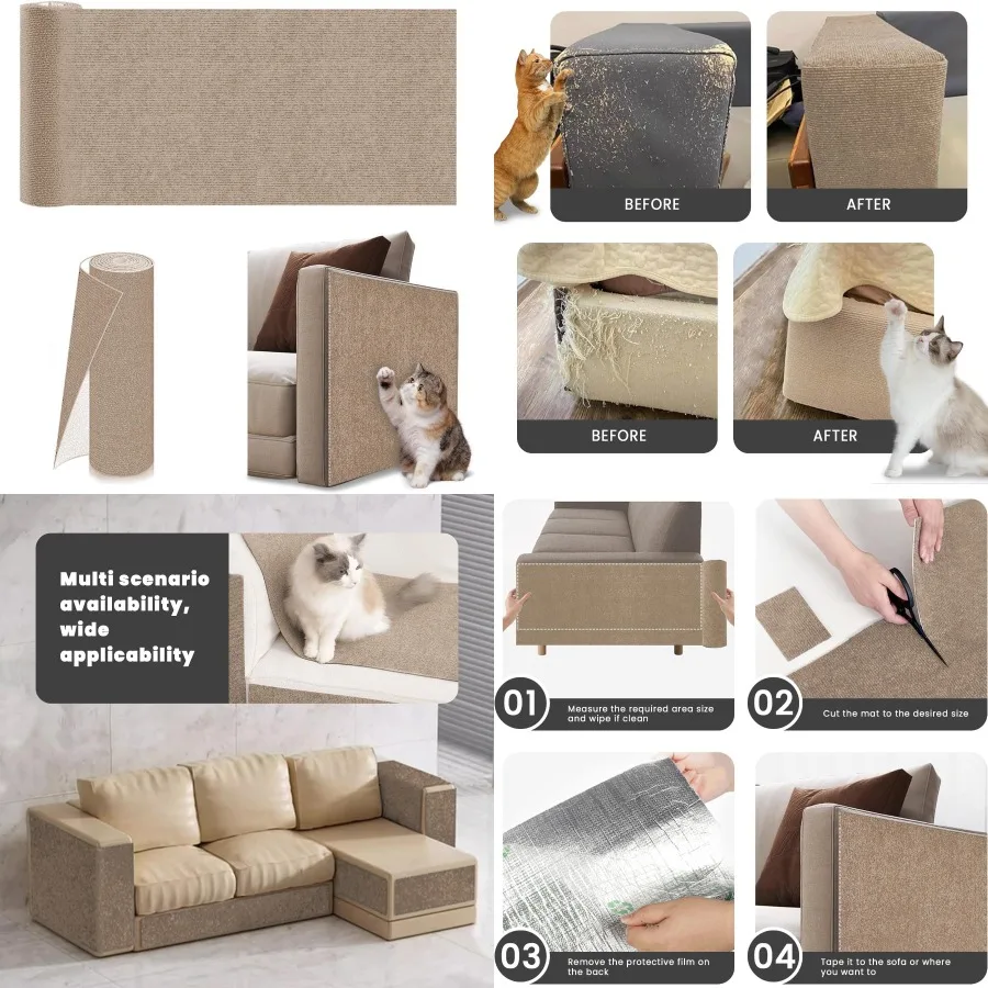 

78,7x15,8 Защитная мебель для кошачьих царапин-клейкий настенный коврик с регулируемой яркостью для защиты кошачьих когтей своими руками, многоразовая когтеточка, сменная