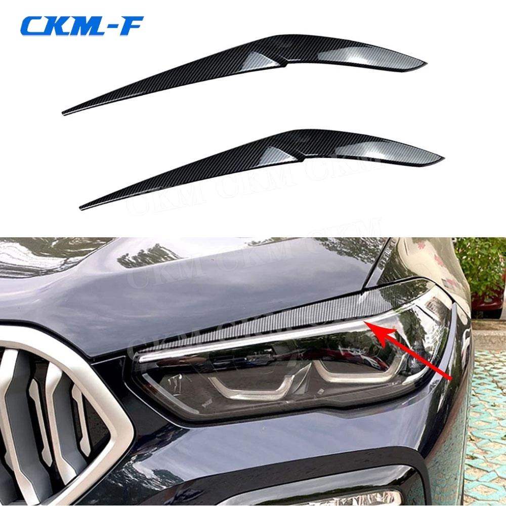 

Car Headlights Eyebrow Eyelids Cover ABS Sticker Decorative Accessories for BMW X5 G05 M Sport 2019 +