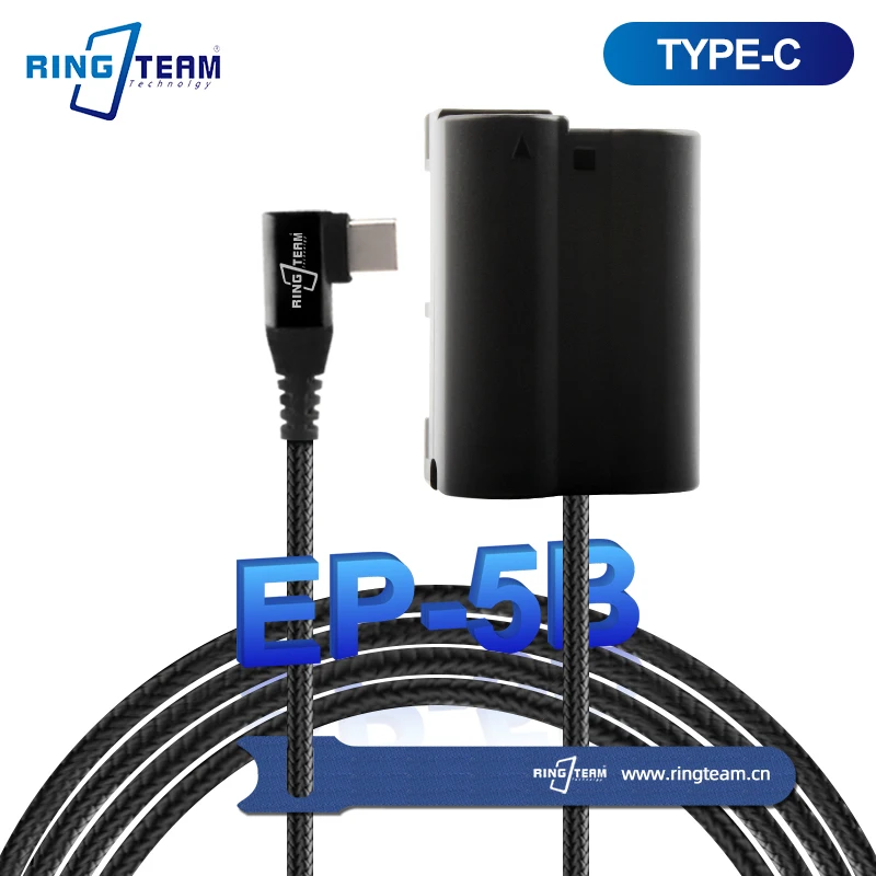 

Braided Cable TYPE-C USBC PD Right Angled EN-EL15 Dummy Battery EP-5B Adapter For Nikon D500 D850 D610 D750 D810 Z6 II Z8