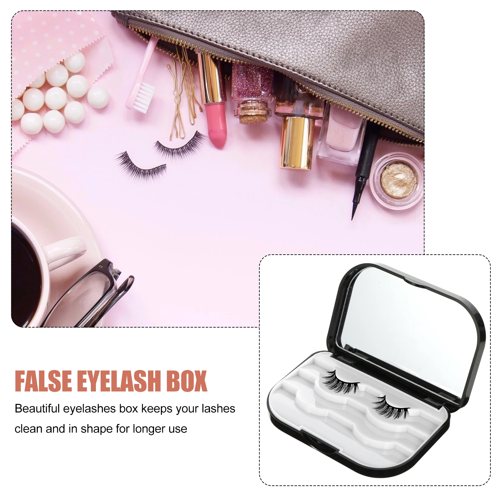 3D Fiber Magnetic False Eyelashes Storage Box White Color Waterproof Durable Eyelash ganizer Container Protective Case