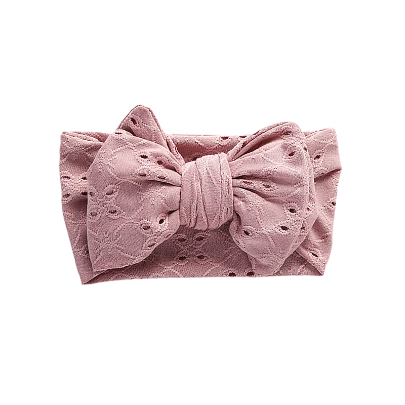 Newborn Baby Cute Hair Band, Embroidered Lace Hollow Hole Stretch Bow Headband Photo Props Birthday Present