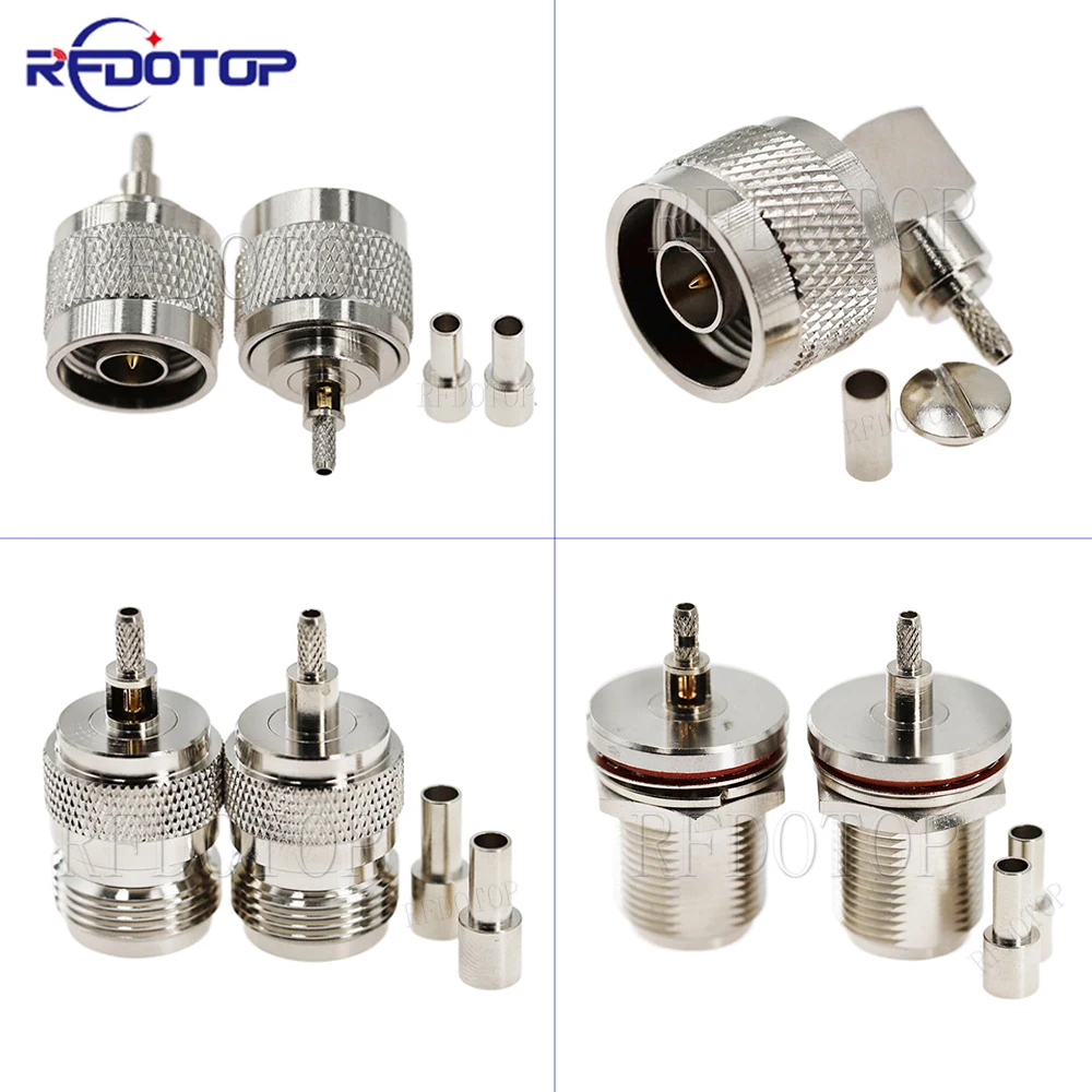 1Pcs N Type Male Female Plug Jack RF Coaxial Connector Crimp for RG174 RG316 Cable High-Quality Low-Loss 50 Ohm