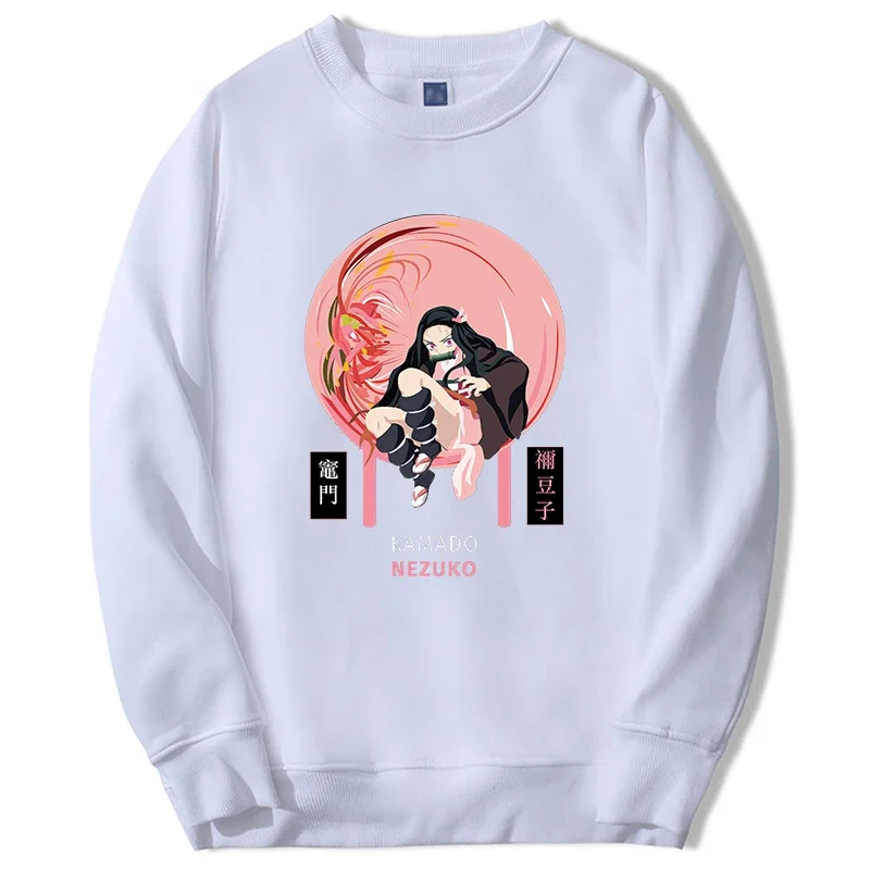 Anime Hoodies Nezuko Sweatshirt Japan Cartoon Graphic Oversized Streetwear Male Women Pullovers Men's Clothing