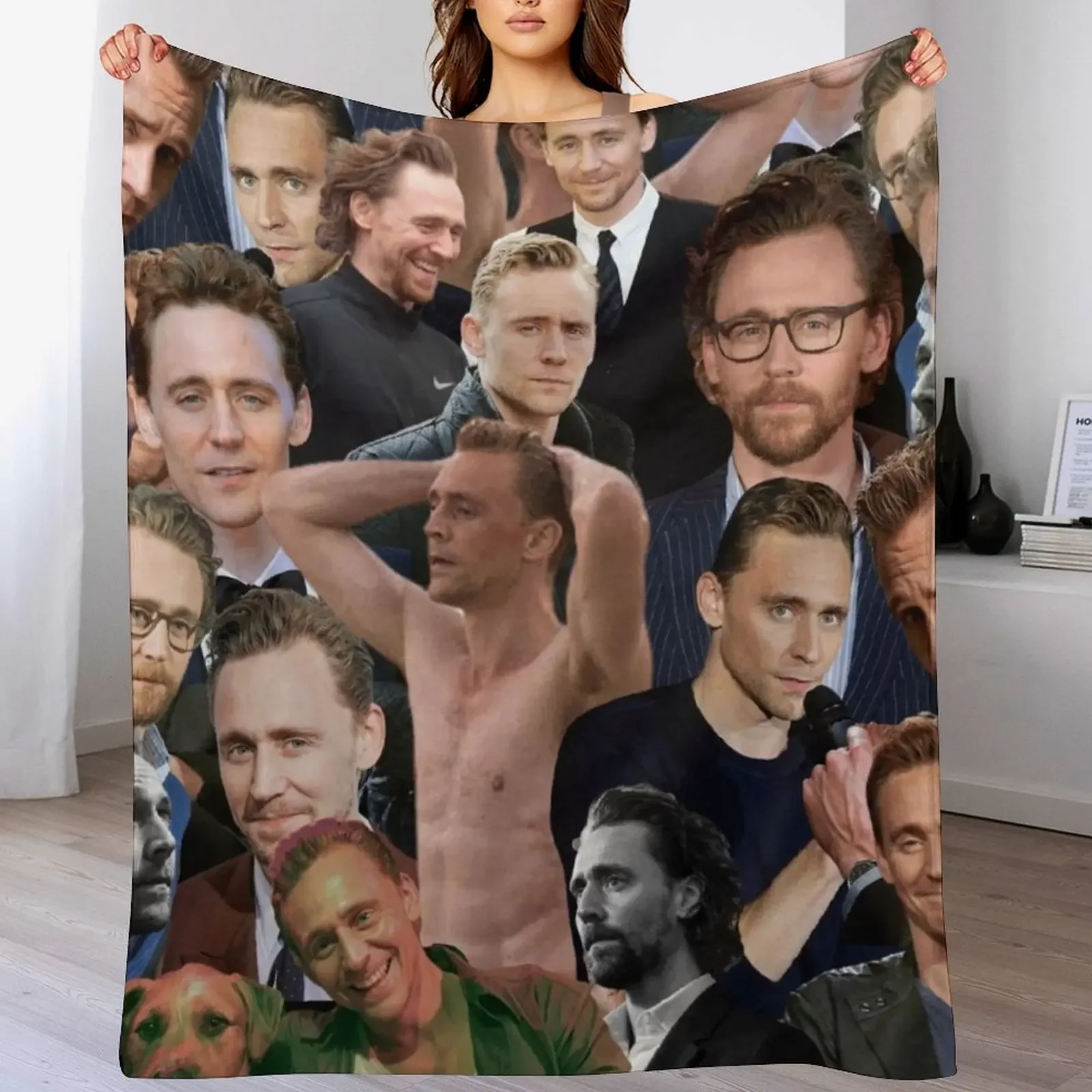 Tom Hiddleston photo collage Throw Blanket Reusable Durable Soft Blanket for All Seasons